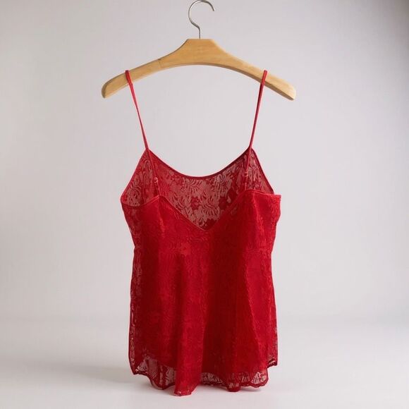 Victoria’s Secret Vintage Red Lace Slip Dress Lingerie Gold Label - Picture 2 of 4